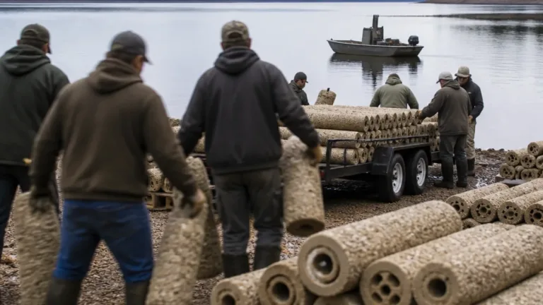 Volunteers, Game and Fish install hundreds of fish habitats at Greers Ferry Lake